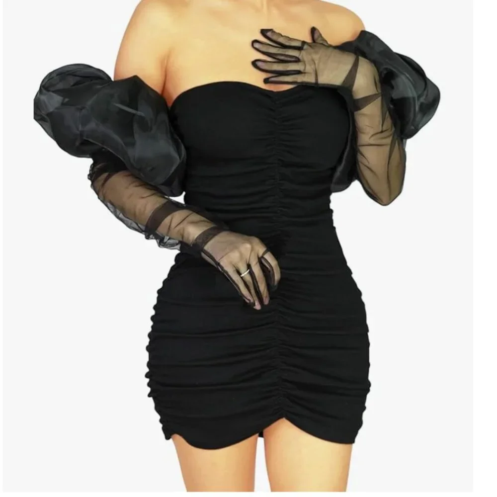 Oversize Tulle Mesh Gloves Oz